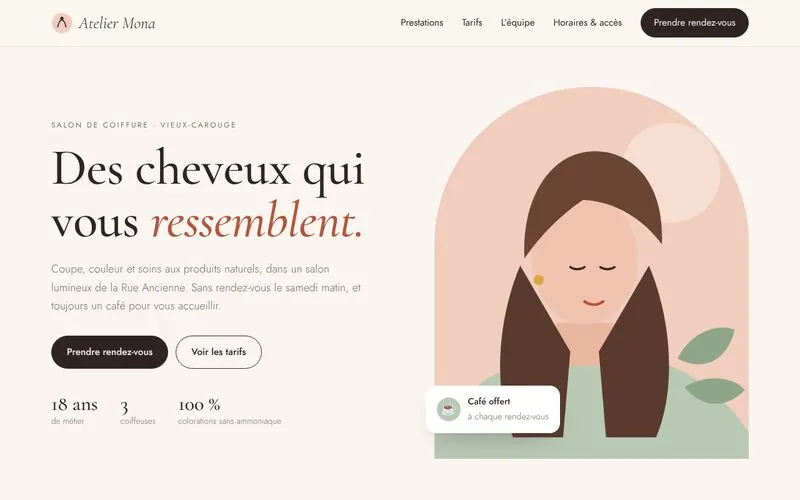 Aperçu du site Atelier Mona
